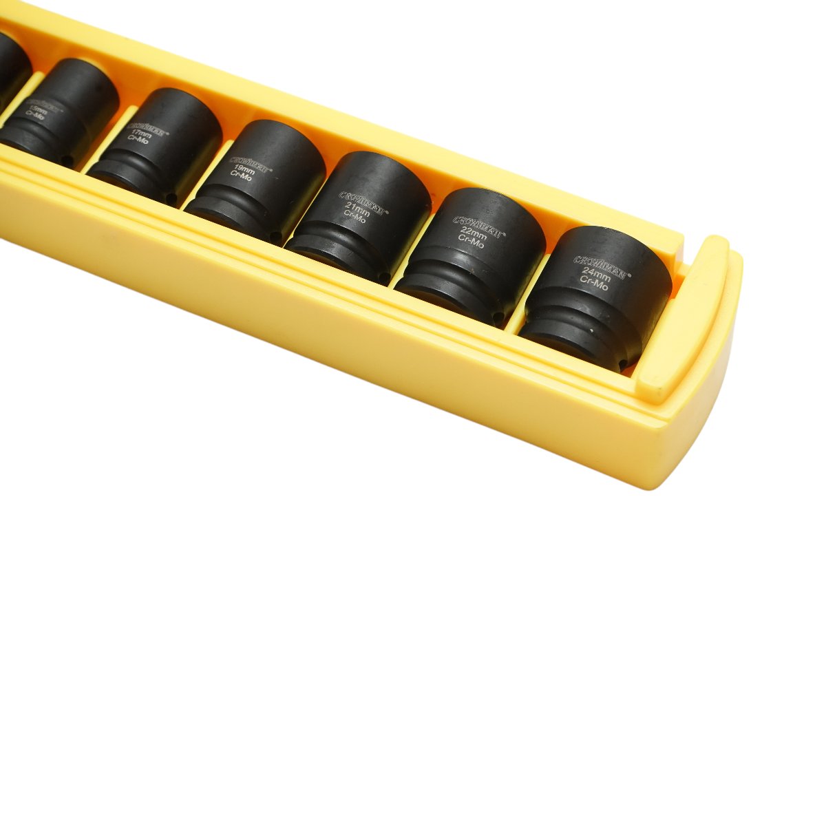Set 10 chei tubulare de impact 10-24mm, patrat 1/2 inch, material Cr-Mo, standard DIN 3121, industrial Crownman